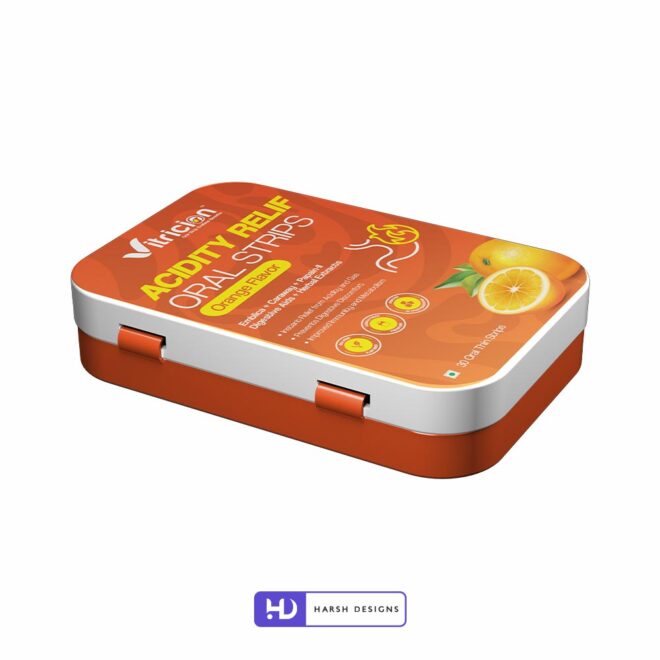 Vitricion Acidity Relief Oral Strips Outer Box and Pouch Design, Product Design, Label Design and Packaging Design Service in Hyderabad (6)