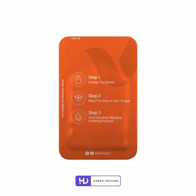 Vitricion Acidity Relief Oral Strips Outer Box and Pouch Design, Product Design, Label Design and Packaging Design Service in Hyderabad (8)