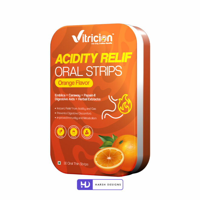 Vitricion Acidity Relif Oral Strips- Orally Dissolving Strips - Vitricion Products - Product Design - Lable Designs - Package Design - Graphic Designing Service 4