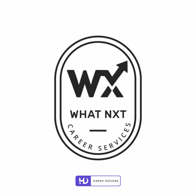 What Nxt Career Services monogram logo design for education and higher studies corporate branding created by Harsh Designs graphic designer service in Hyderabad