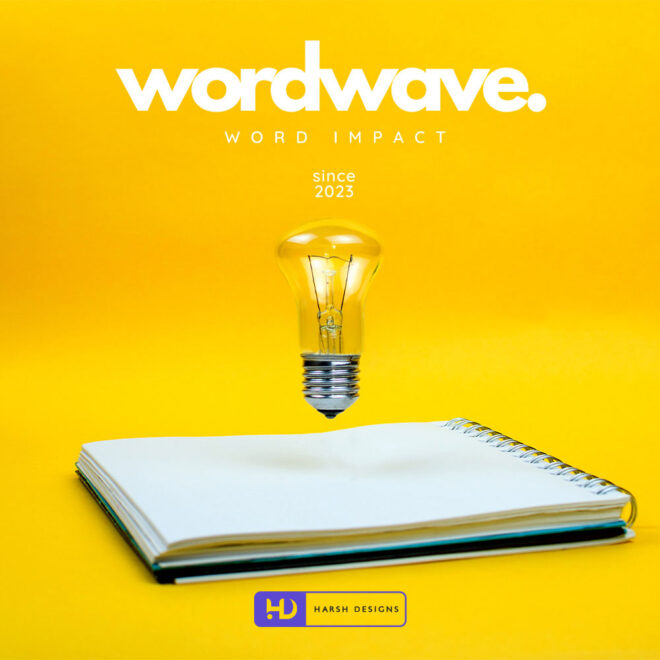 WordWave Word Impact wordmark logo design for content writing and corporate branding created by Harsh Designs logo design service in Hyderabad, India (1)