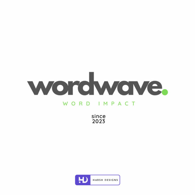 WordWave Word Impact wordmark logo design for content writing and corporate branding created by Harsh Designs logo design service in Hyderabad, India (2)