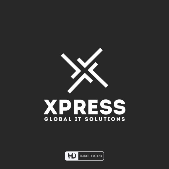 XPRESS Global IT Solutions monogram logo design for web development and technology corporate branding created by Harsh Designs g (2)