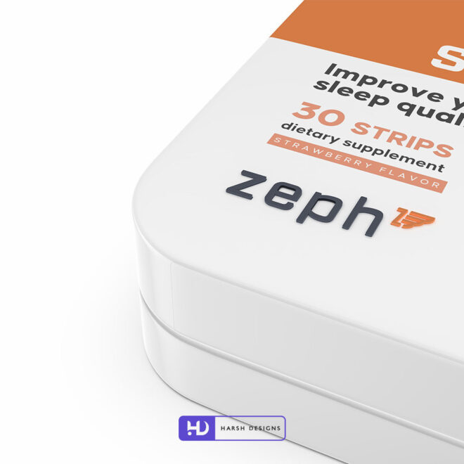 Zeph Sleep Oral Strips 3D Product Packaging Visualization Harsh Designs 3D Modeling for Product Packaging in Hyderabad (3)