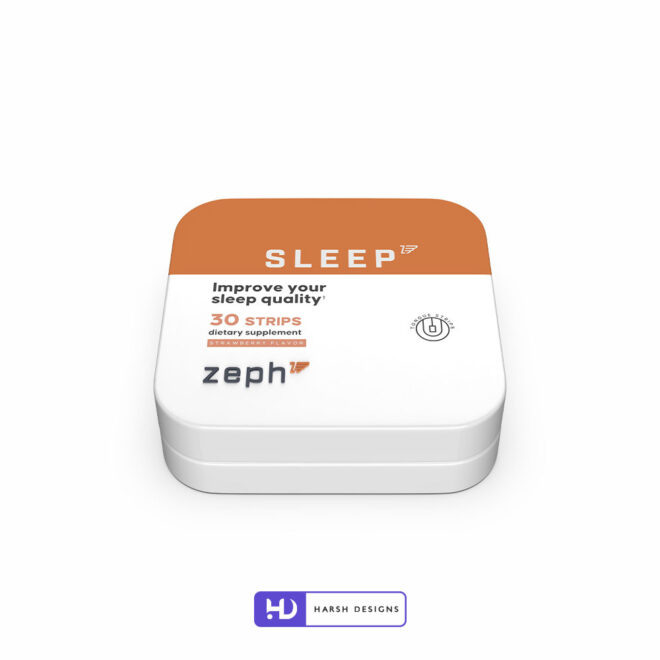 Zeph Sleep Oral Strips 3D Product Packaging Visualization Harsh Designs 3D Modeling for Product Packaging in Hyderabad (4)