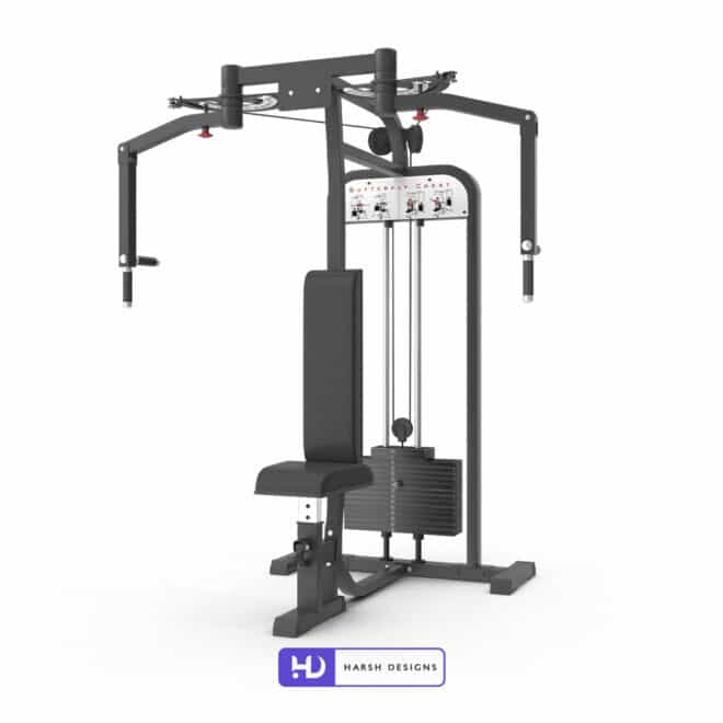 GYM Butterfly Machine - GYM Equipment - 3D Modeling for Product Packaging in Hyderabad, India
