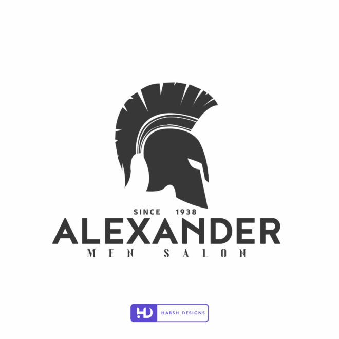 Alexander-Men-Salon-Logo-Design-Service-in-Hyderabad-Pictorial-Mark-Logo-1