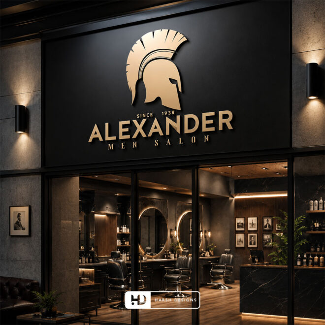 Alexander-Men-Salon-Logo-Design-Service-in-Hyderabad-Pictorial-Mark-Logo-2