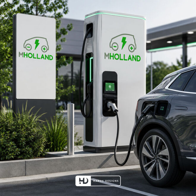 MHolland-Electric-Car-Charging-Point-Logo-Design-Service-in-Hyderabad-Pictorial-Mark-Logo-2