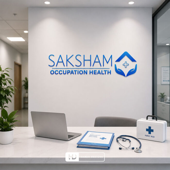 Saksham-Occupation-Health-Corporate-Medical-Care-Logo-Design-Service-in-Hyderabad-Pictorial-Mark-Logo-2