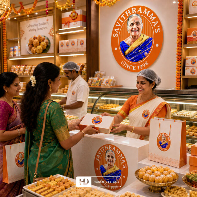 Savithrammas-Sweets-Shop-Logo-Design-Service-in-Hyderabad-Emblem-Logo-Design-2